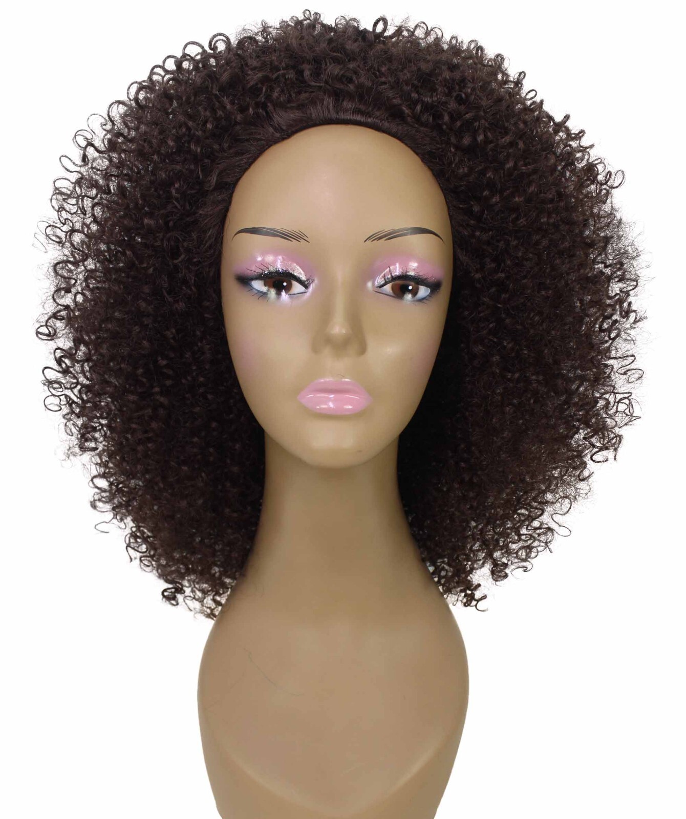 LUXLUXE Zenobia Kinky Afro 18 in Long Half Wig Mix Human & Sythetic Hair BH-0006