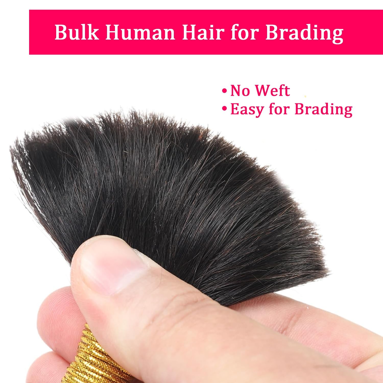 Lemeiily Human Braiding Hair 1 Bundle 50G 26Inch Deep Wave Bulk Human Hair For