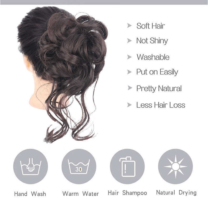 Messy Bun Hair Piece Scrunchie Updo Real Thick Hair Extensions as Human Hair USA