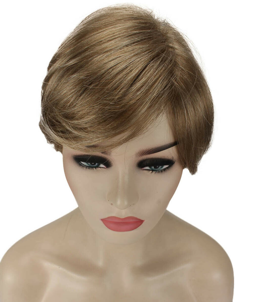 Sophia – Straight Kanekalon Synthetic Fiber Full Wig, 1.5-6 in, Ash Blonde