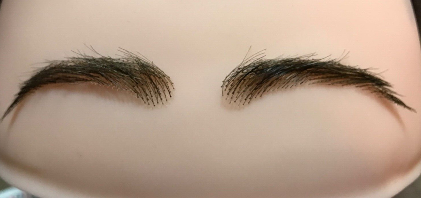False Eyebrows 100% Human Hair Hand Tied Brown Round 2