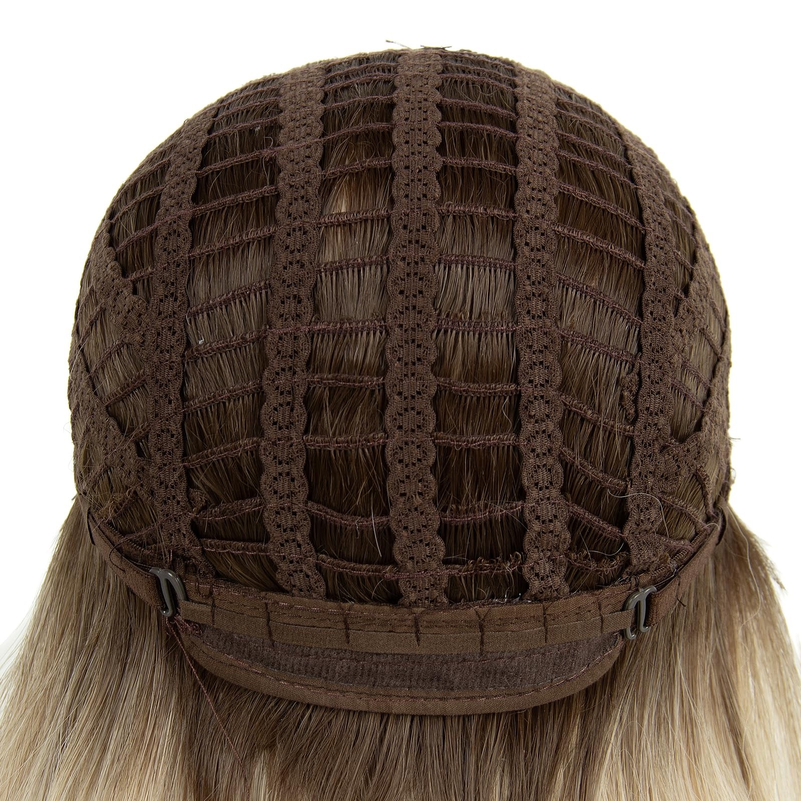 Long Wavy Synthetic , Blonde Ombre with Dark Roots, 24 Inches