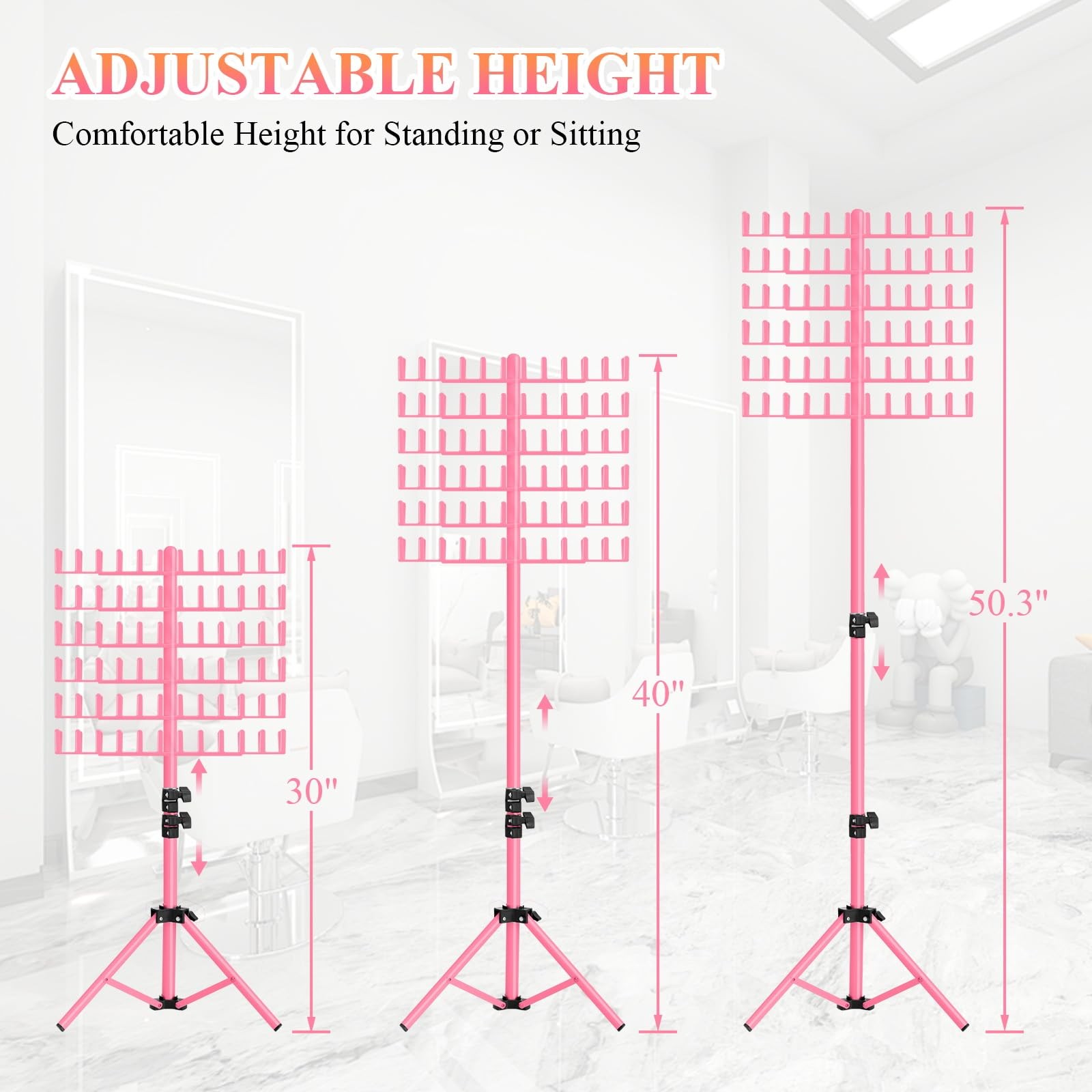 Braiding Hair Rack Height Adjustable 144 Pegs Braiding Rack Hair Extension Ho