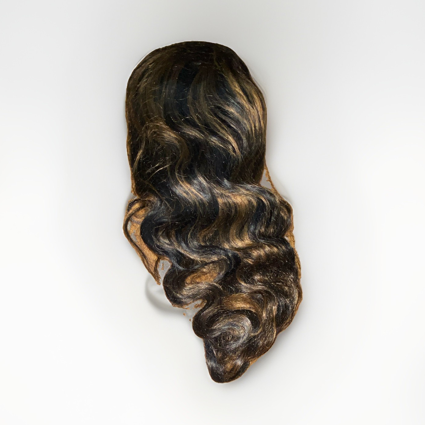 26″ Black/Brown Human Hair 13×6 Lace Front Free Part Wig