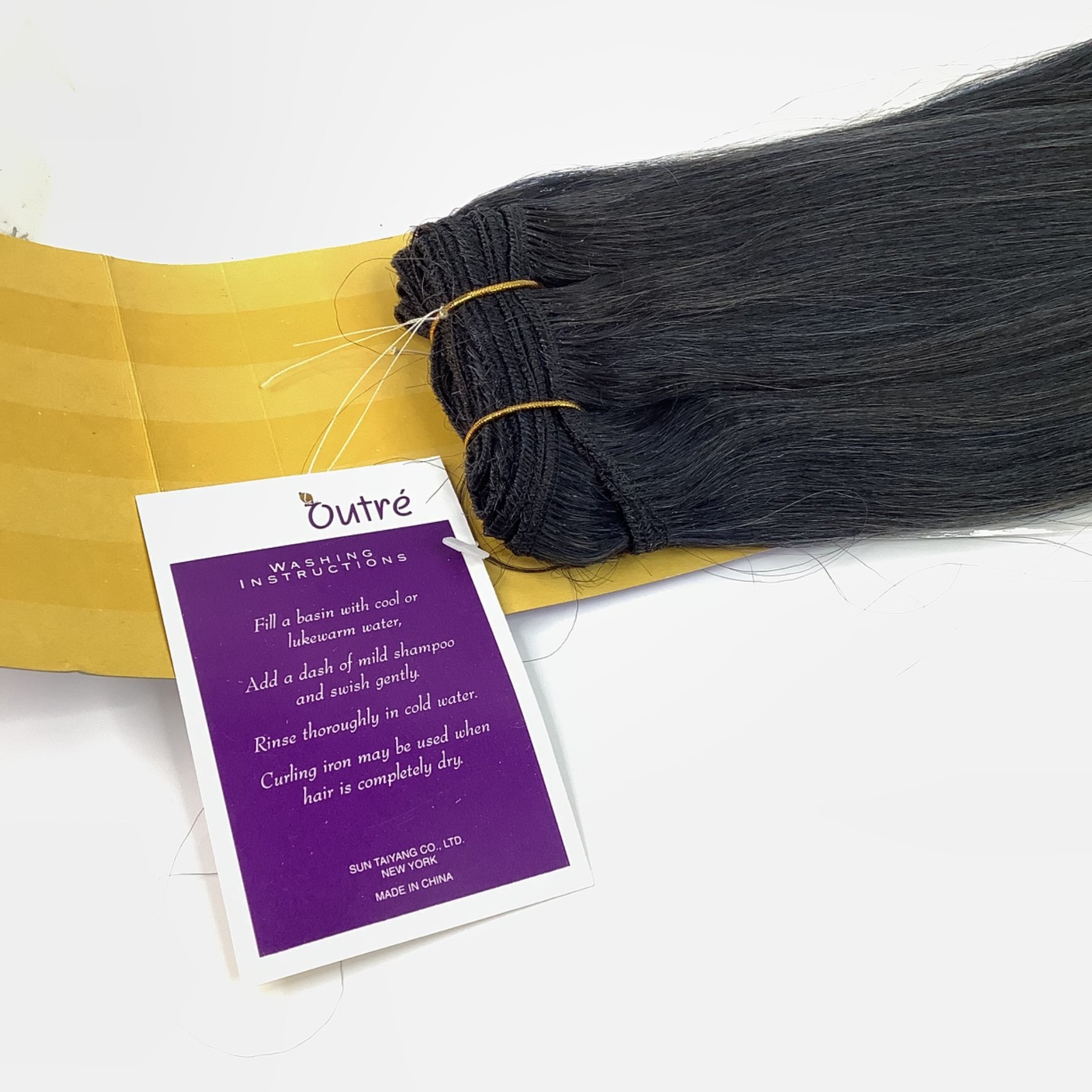 Premium Outré New Yaki 100% Human Hair Extensions #750 Blue Black 12″ Straight