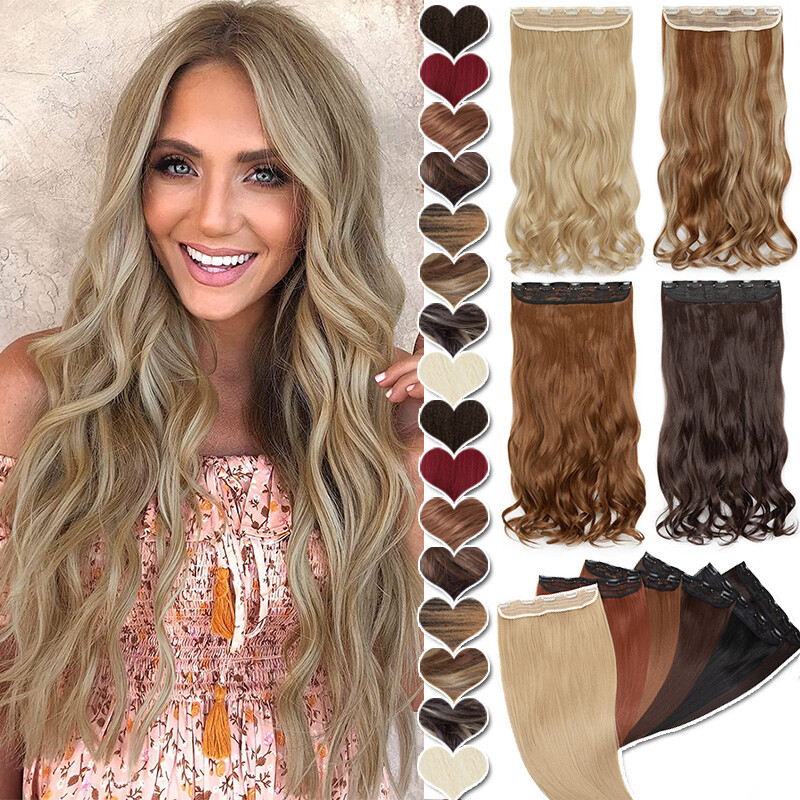 CLEARANCE Seamless Clip In as Human Hair Extension Real Soft Hair Weft Full Head