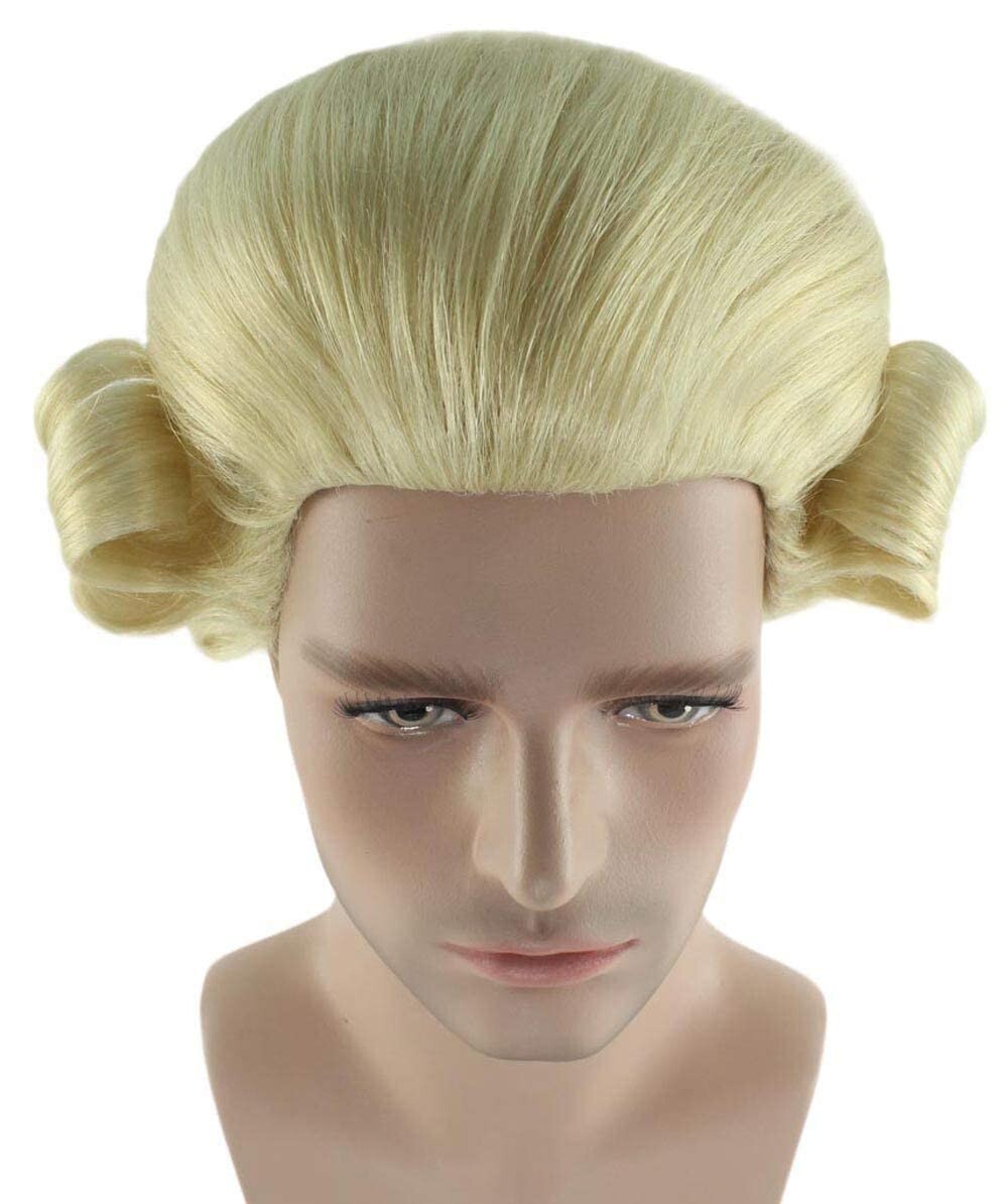 HPO Adult Unisex Colonial Style Historical Wig, Blonde Color, HM-645A