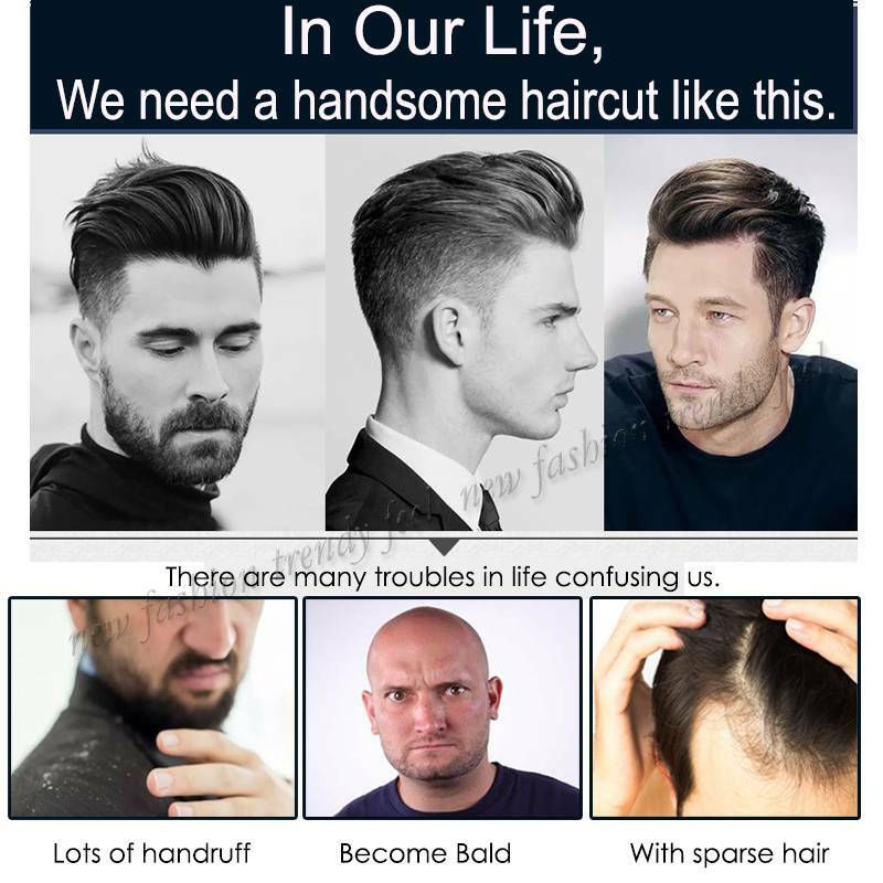 Hand Made Natural Toupee For Men 100% Virgin Human Hair System Hairpieces Skin R