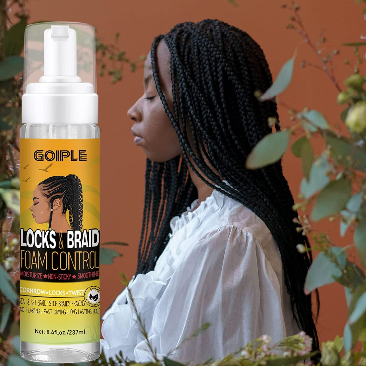 Braid Foam Control Braid Mousse for Braids Twist, Locs, No Flake Extra Hold High