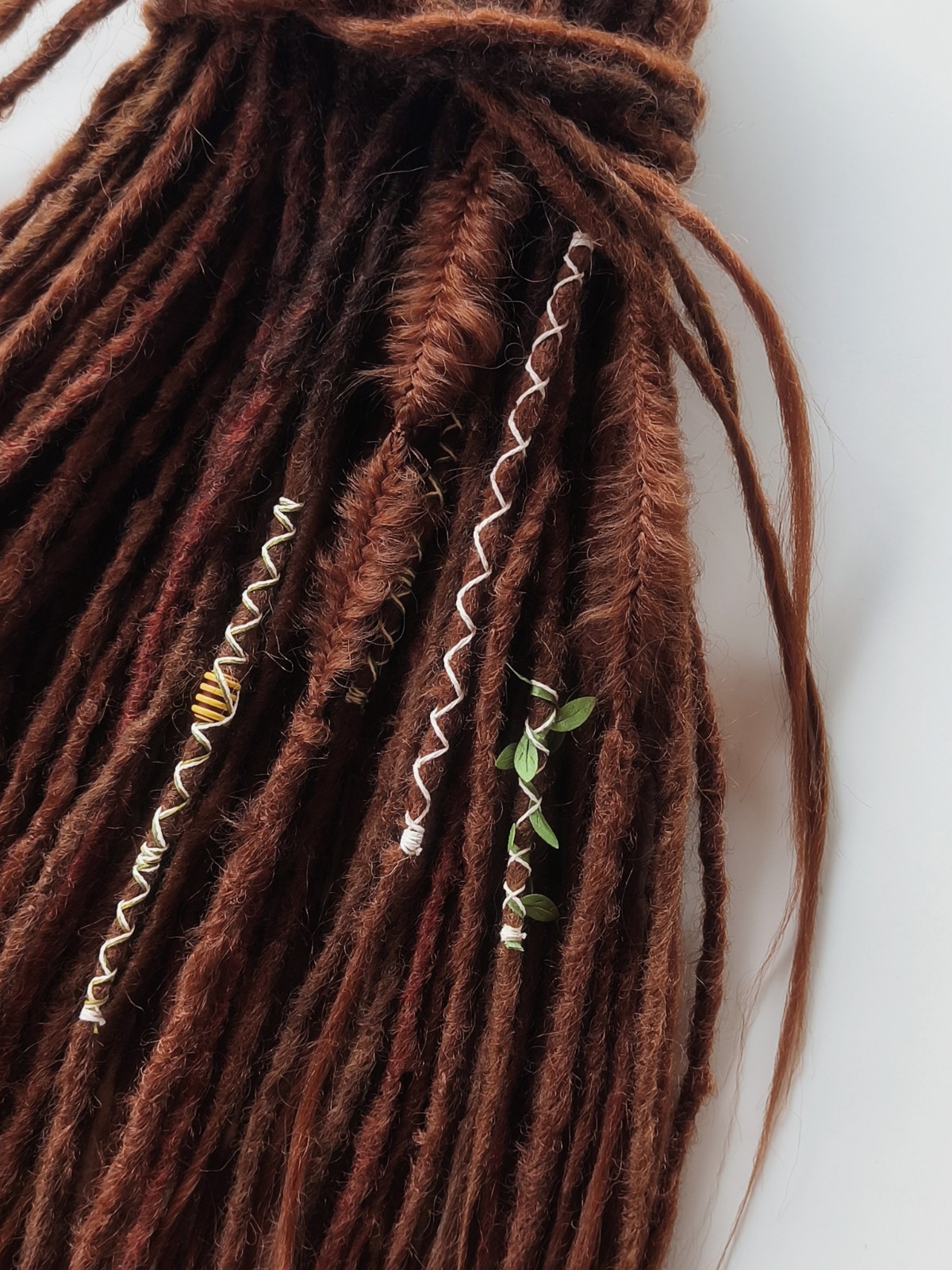 Synthetic DE Dreadlocks Auburn Blend Boho Handmade Dreadlock Extensions Full Set
