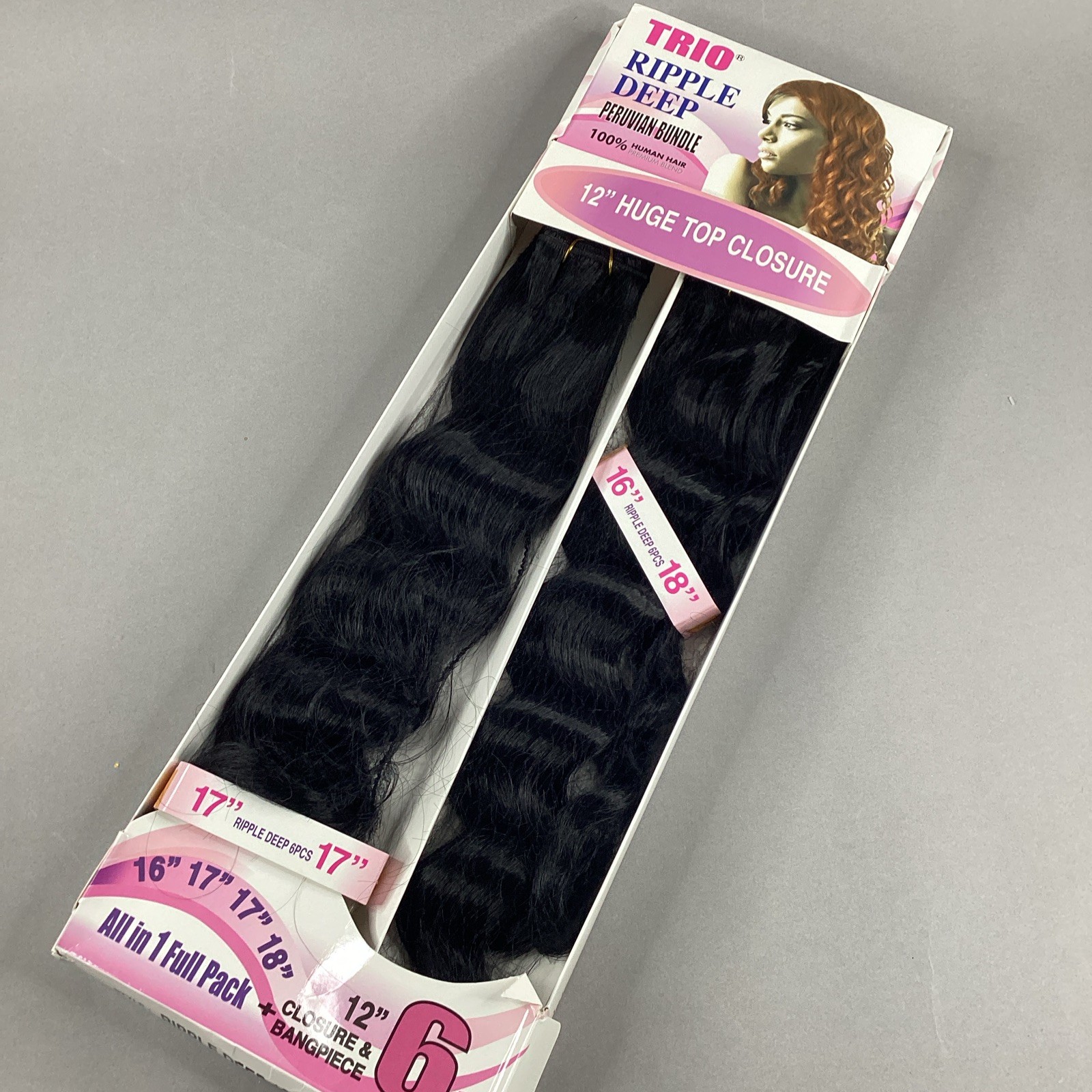 Ripple Deep #Jet Black 16” 18” All-in-One Premium Synthetic Hair Extensions