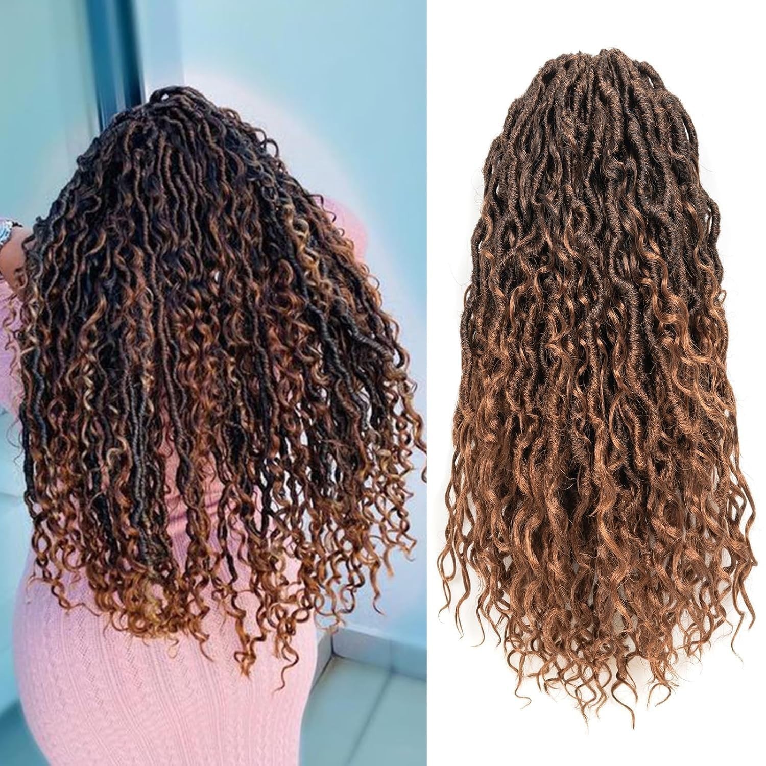 8 Packs Goddess Faux Locs Crochet Hair for Black Women Boho Style Locs River …