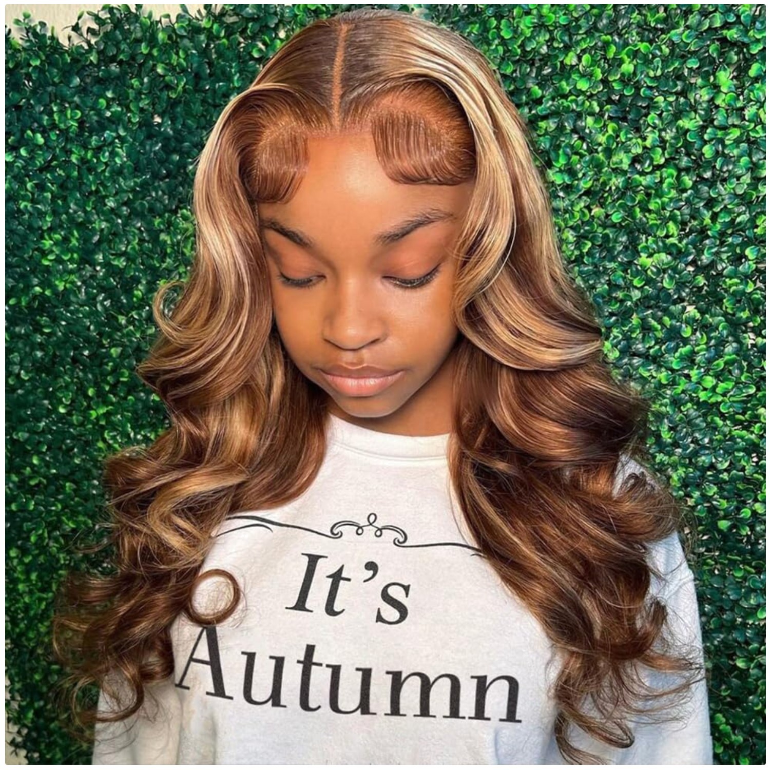 Blonde Highlight Body Wave Lace Front Wig 20″ Human Hair