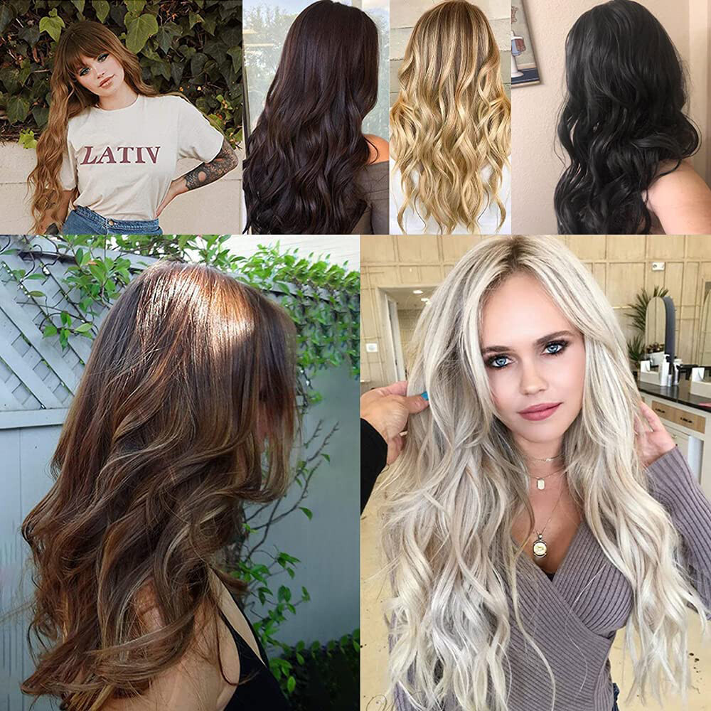 Wire Clip Hair Extensions Elastic Band Secret Headband Ring 100% Real Human Hair