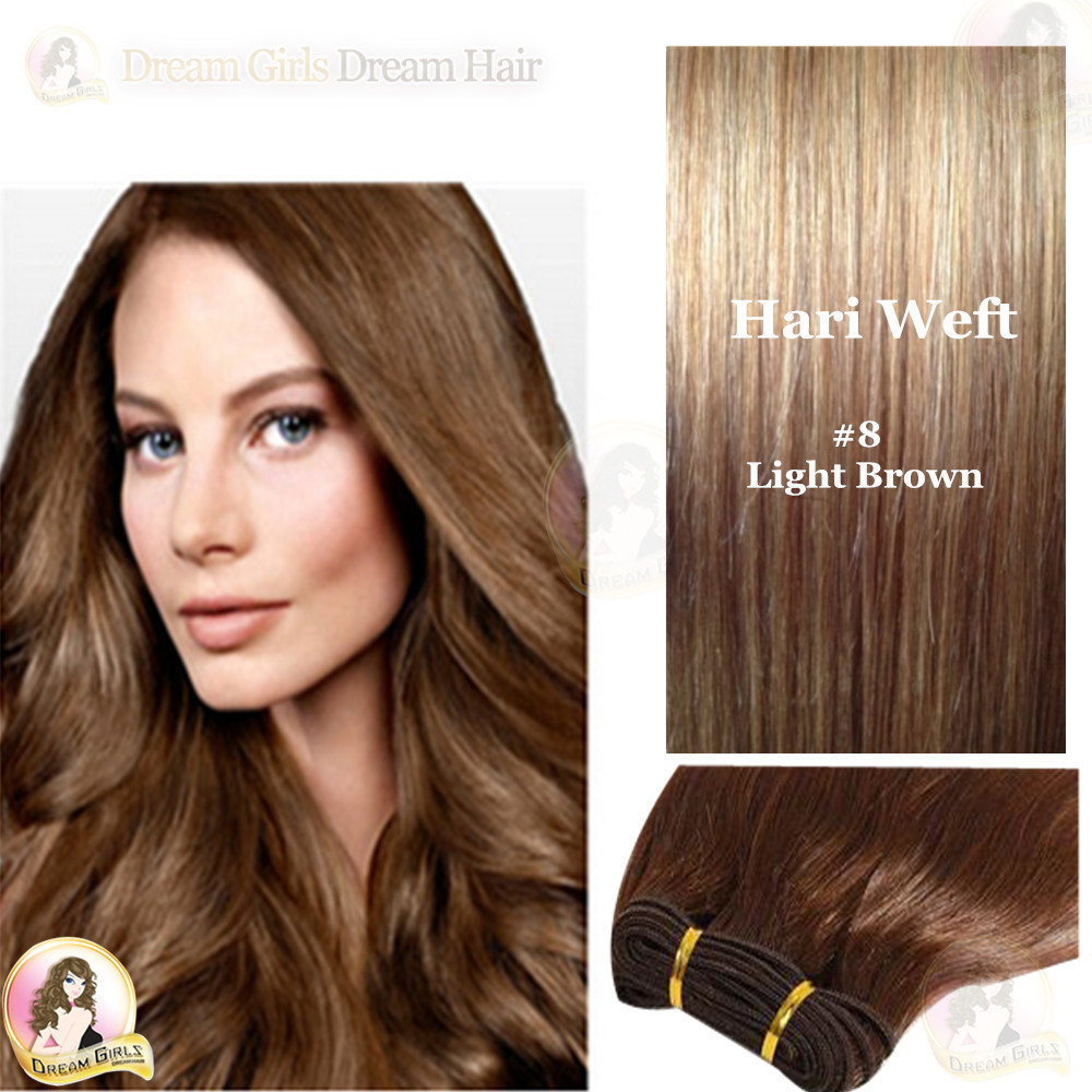 24″ European 100% Human Weft Hair Extensions Double Drawn 50g Black/Brown/Blonde