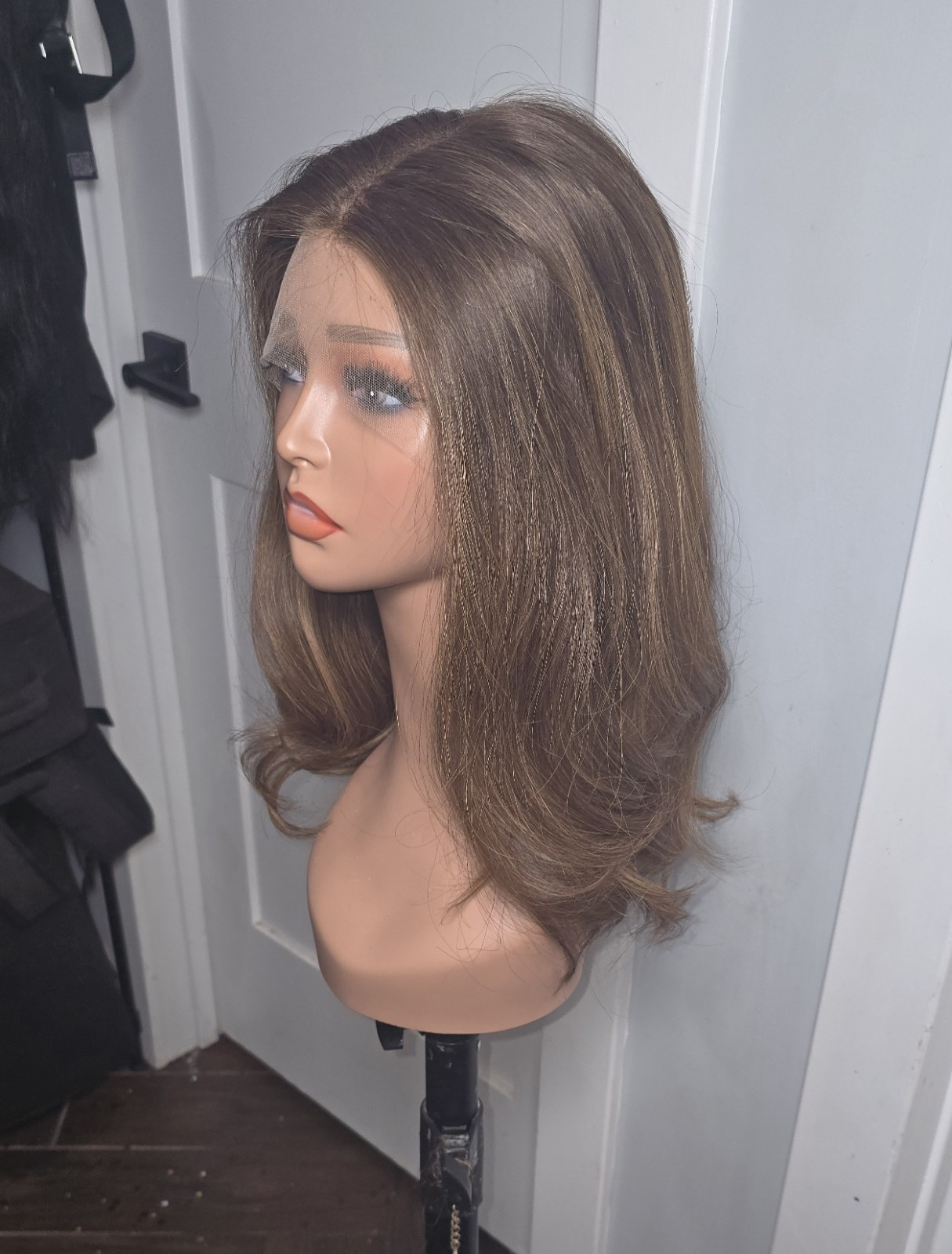 SARZ New York Sheitel Wig Lace Top Human Hair 18in 2/8 Brown Medium