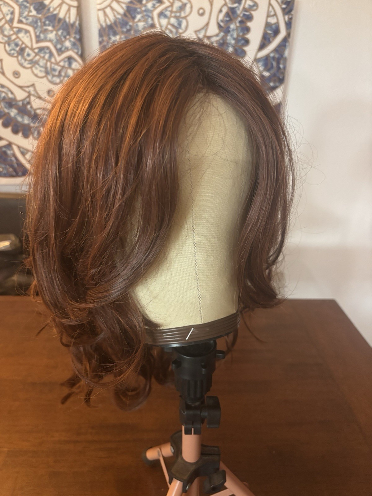 Luxury Wig Synthetic Hair Natural Redish Brown Rooted Lace Front, Heat Safe! New