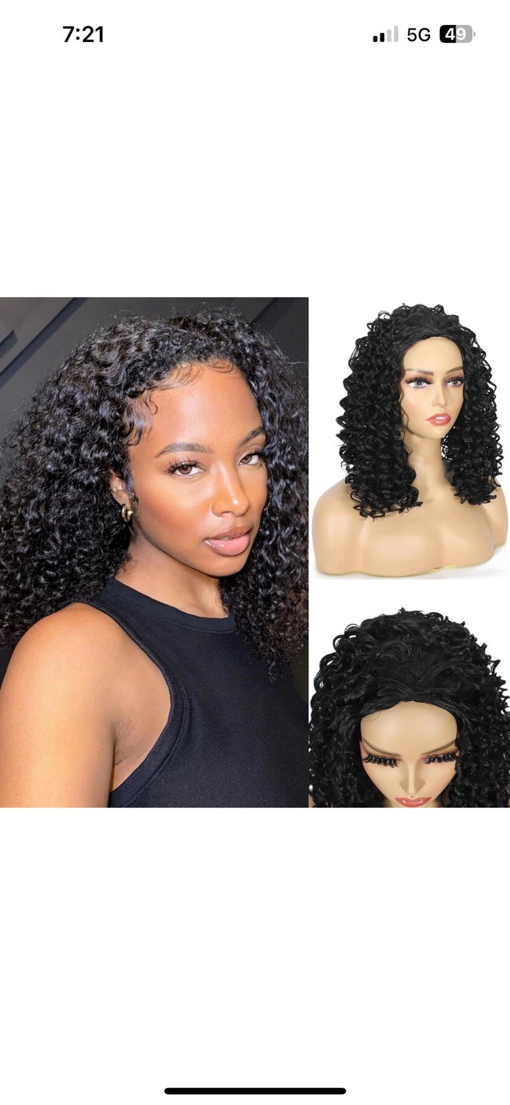 DEYNGS Synthetic Half Wig, Kinky Curly 3 In 1 Wigs For Black Women, Seamless Fli