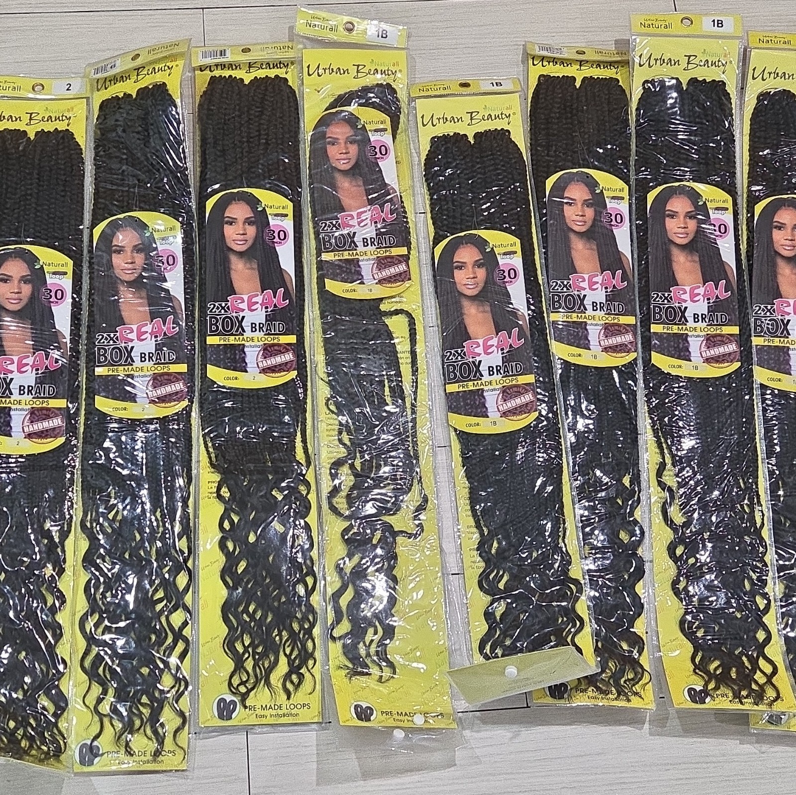 Urban Beauty Box Braid Pre-Looped Synthetic Hair Extension 30 inch 1B 1 2