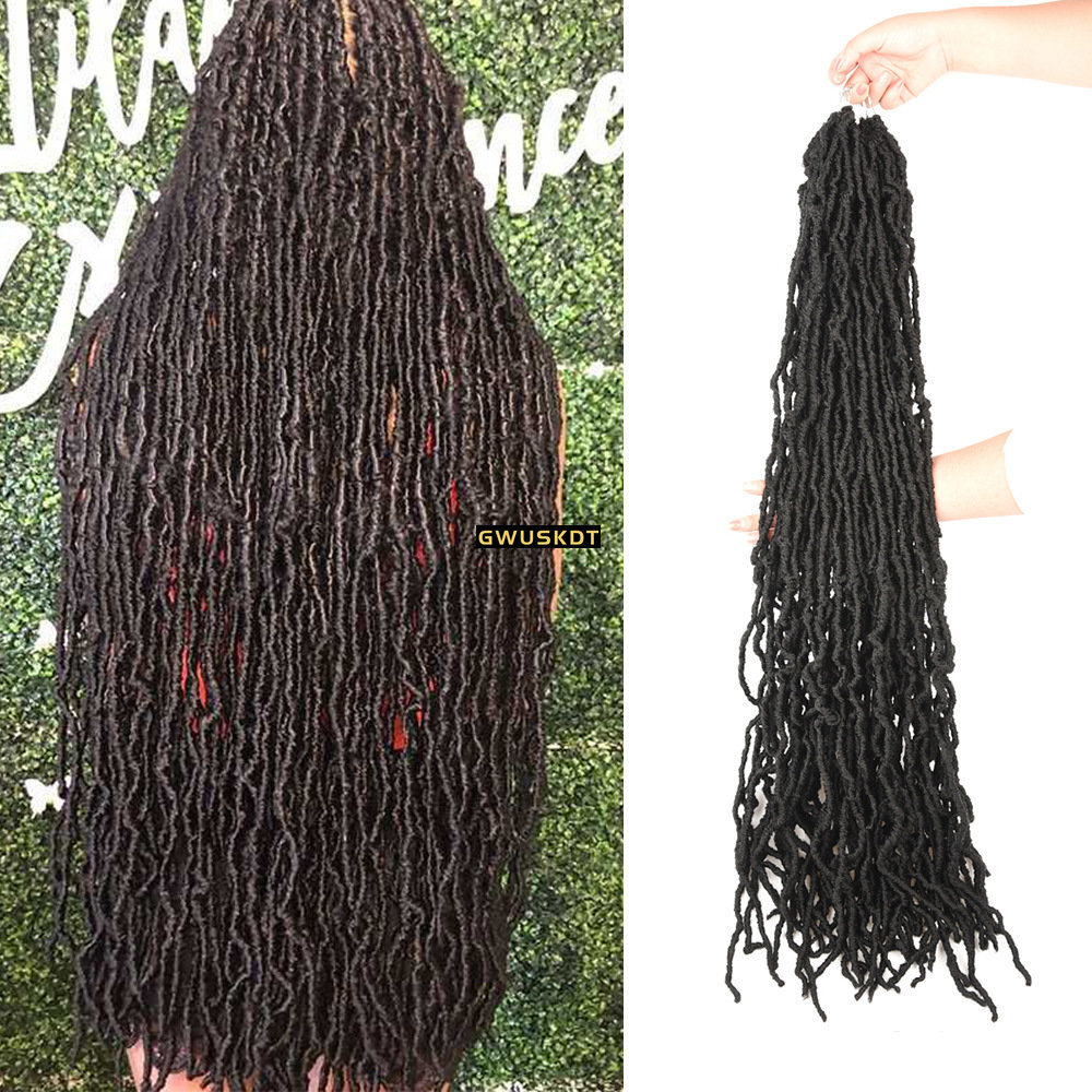 36in Nu Locs Pre Looped Braids Synthetic Crochet Hair Dreadlocks Hair Extensions