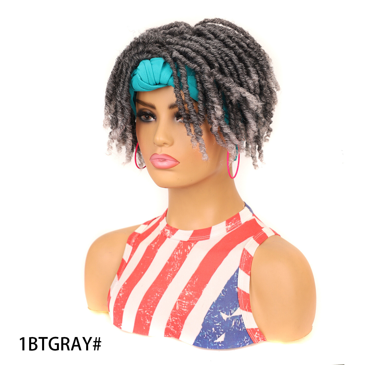 Afro Faux Locs Wig for Black Women Twist Braided Dreads Headband Wigs Party Wig