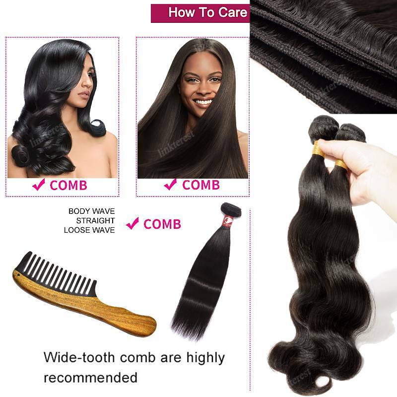 Brazilian 3Bundles 300G Unprocessed Virgin Human Hair Extensions Weave Straight