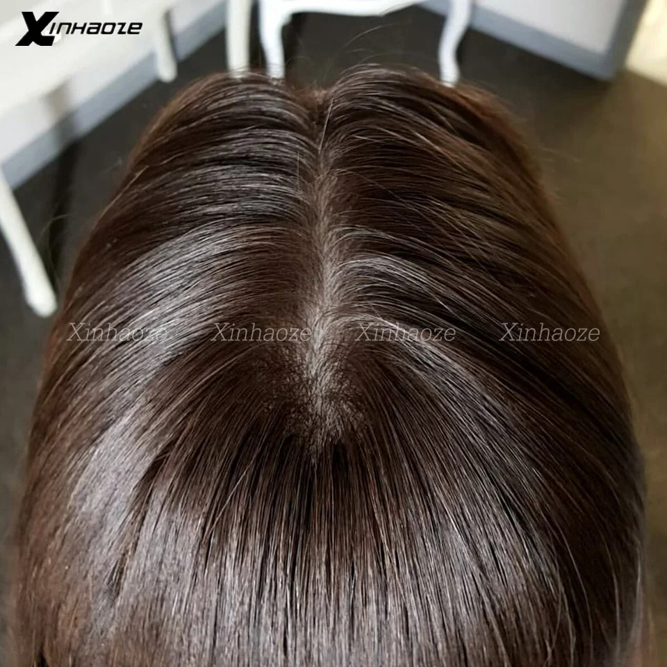 100% Virgin Human Hair, 180% Density Soft Dark Brown Body Wave 5×5 Silk Base