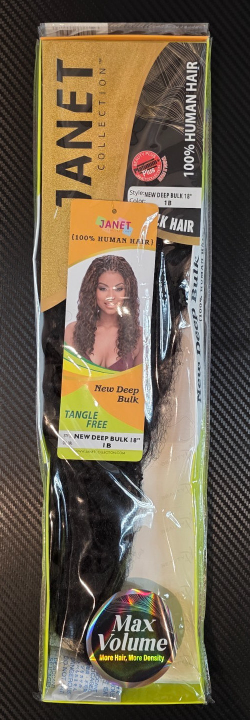 Janet Collection New Deep Bulk 18″ 1B 100% Human Hair Extensions