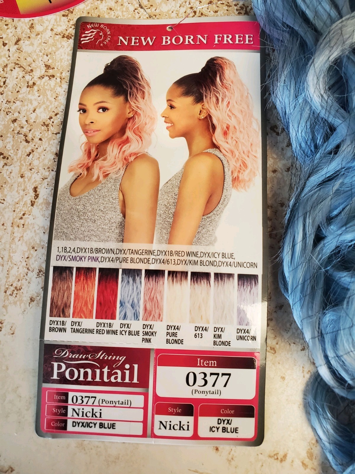 DYX/ICY BLUE DRAWSTRING PONYTAIL