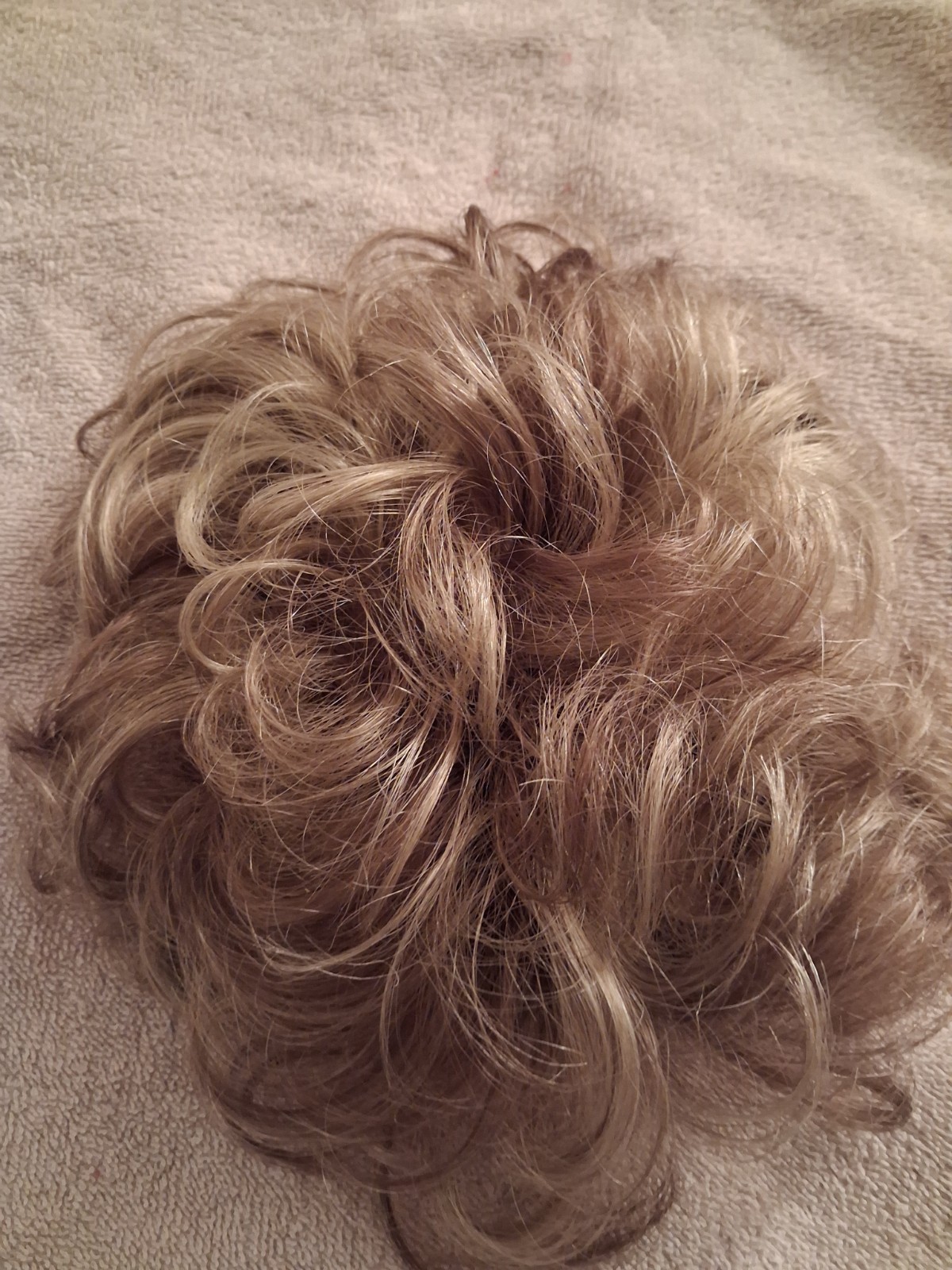Curly Light Brown Ash Blond Clip-In Hairpiece Toupee Wiglet Synthetic for Women