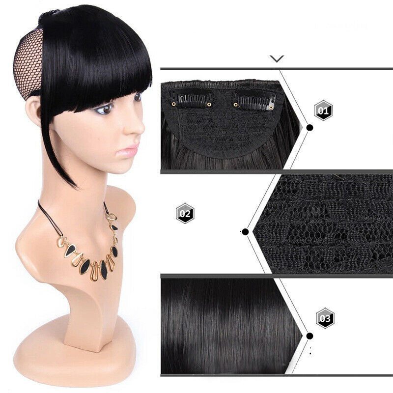 Natural Hair Extension One One Piece Real Thick Clip In Fringe Bangs As Human