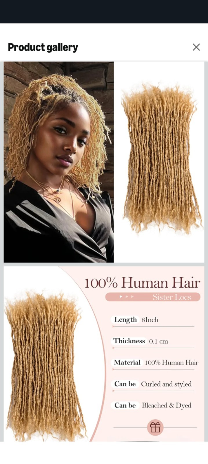 Daixi Dreadology Human Hair Sisterlocks Extensions 8 In. 60 Strand 6 Bundles