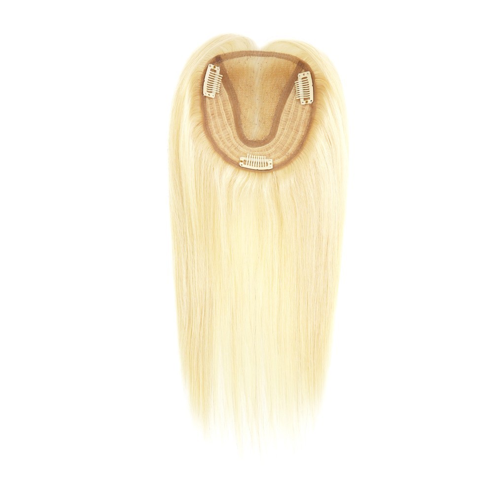 Womens Human Hair Replecement System Wig Durable Lace Wefted in sides Hairpiece