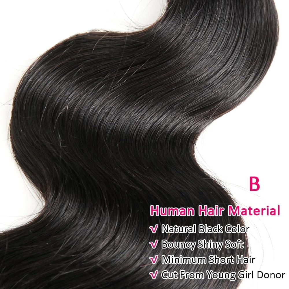 14A Body Wave Human Hair Bundles 20 22 24 Inch Thick Weave Natural Color