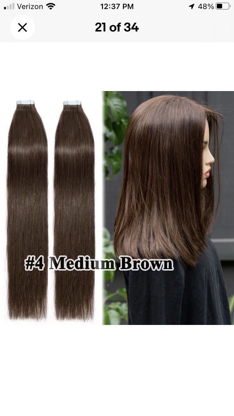 Thick 20pcs=50 g. Tape in 100% Real Remy Human Hair Brown NIP