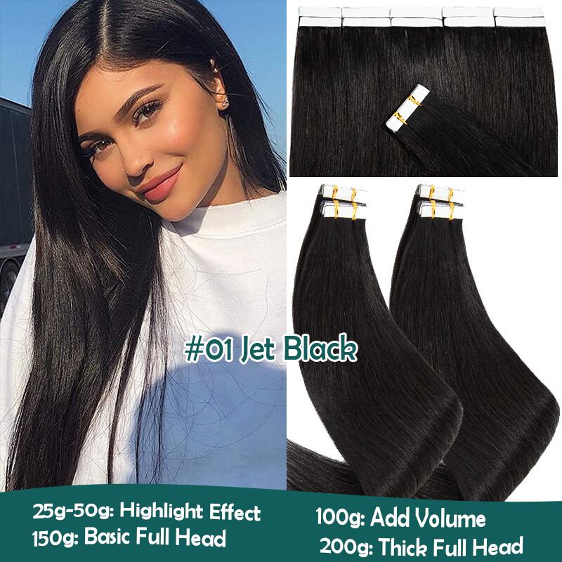 Thick Tape In 100g Balayage Ombre Remy Human Hair Extensions Invisible Skin Weft