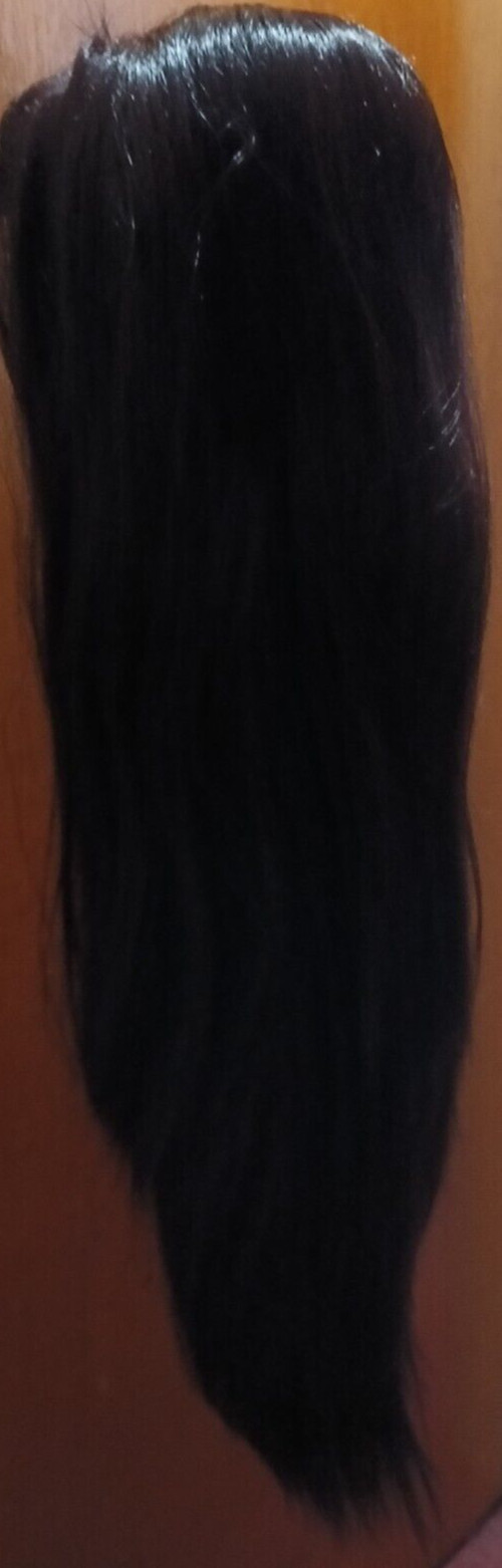 LONG LH-MOON PART 01 NATURAL HUMAN HAIR BLEND LACE FRONT WIG BUN REMOVED 99J