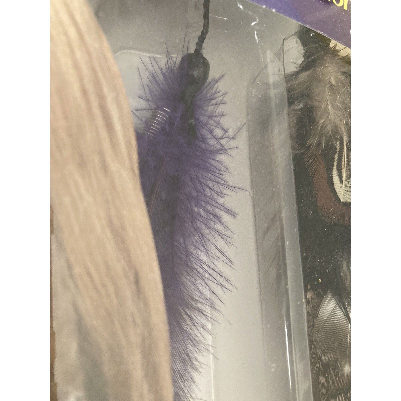 2 Feather Hair Extensions As Seen On TV Purple and Chestnut Instant Snap On