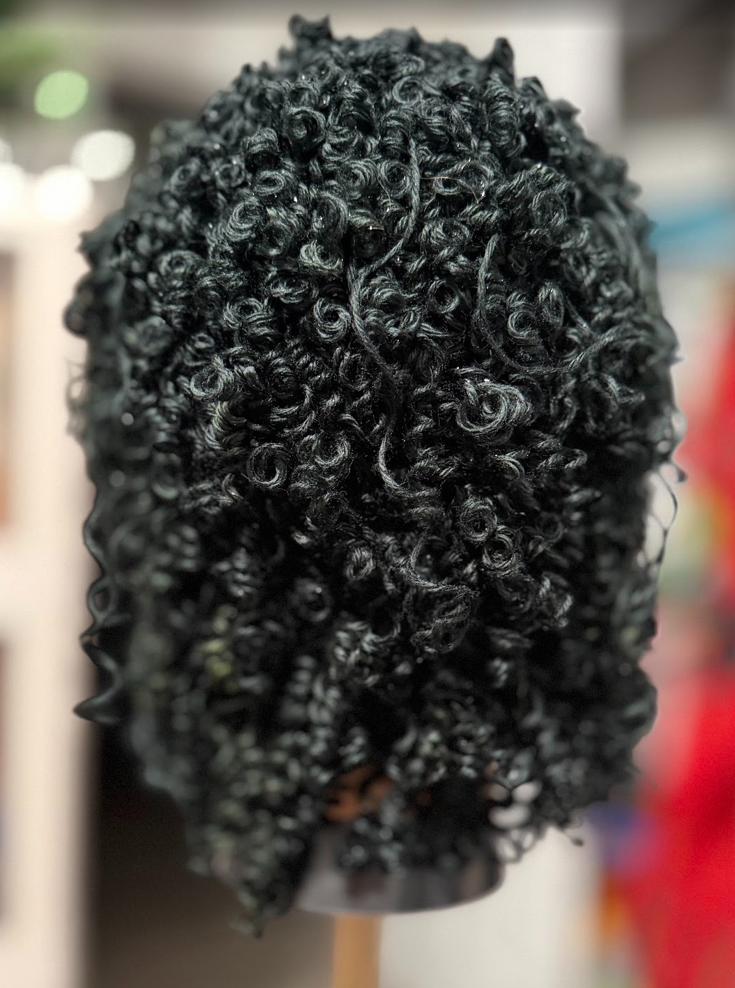 Black Afro-Jheri Curls Costume performance WIG with accessories Wearable Art