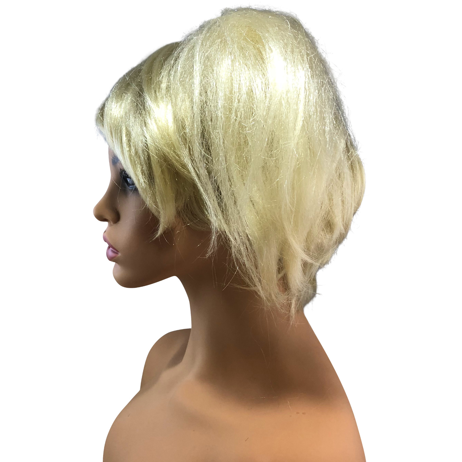 Cool Messy Blond Pony Tail Halloween Costume Wig Ponytail 70s Disco Blondie Doll