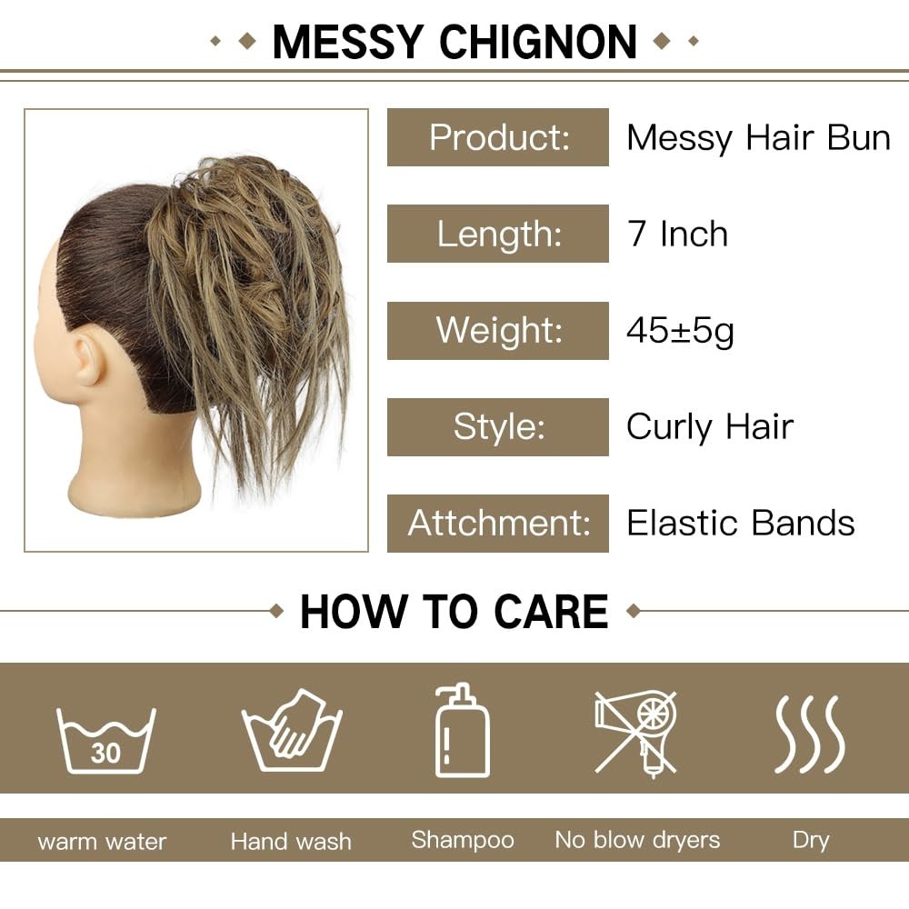 Stylish Synthetic Ponytail Scrunchie – Effortless Messy Bun for Dynamic Looks