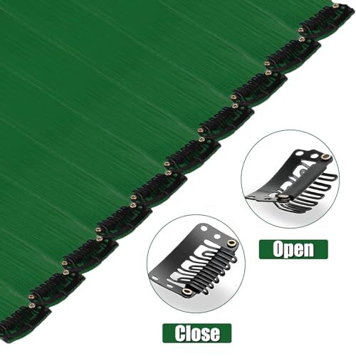 20 Inch Colored Green Hair Extensions Party Highlights 12 PCS-Dark Green