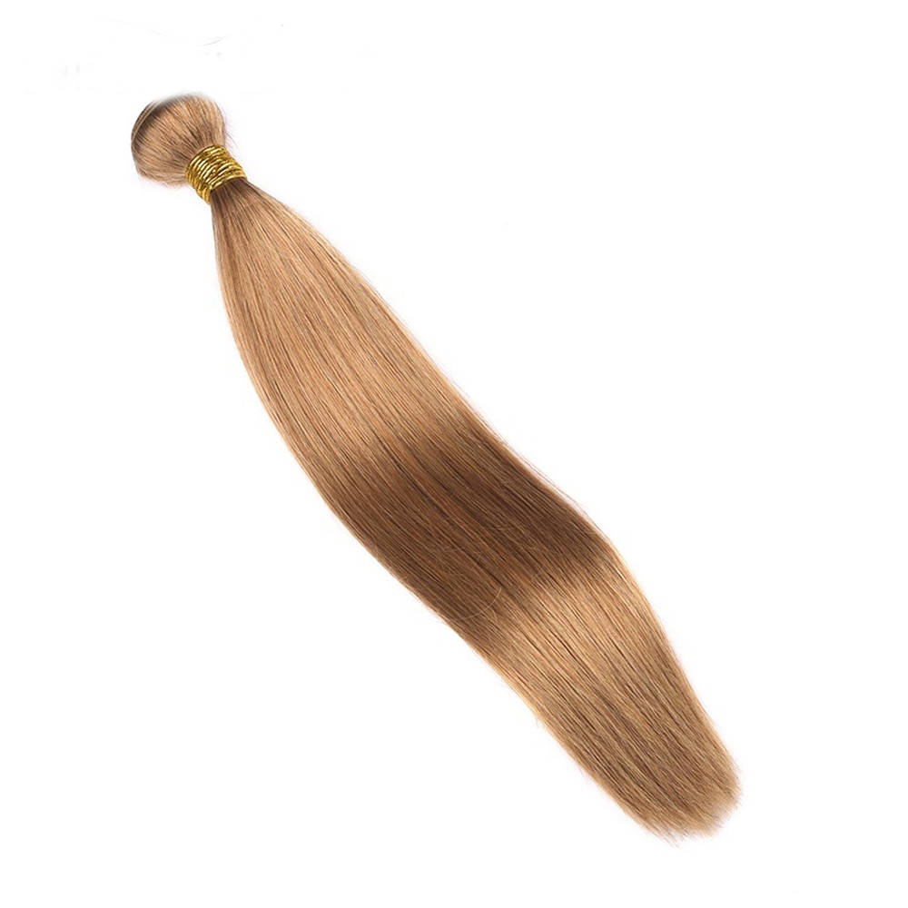 9A Remy Straight Honey Blonde #27 Virgin Brazilian Human Hair Weave 1&3 Bundles