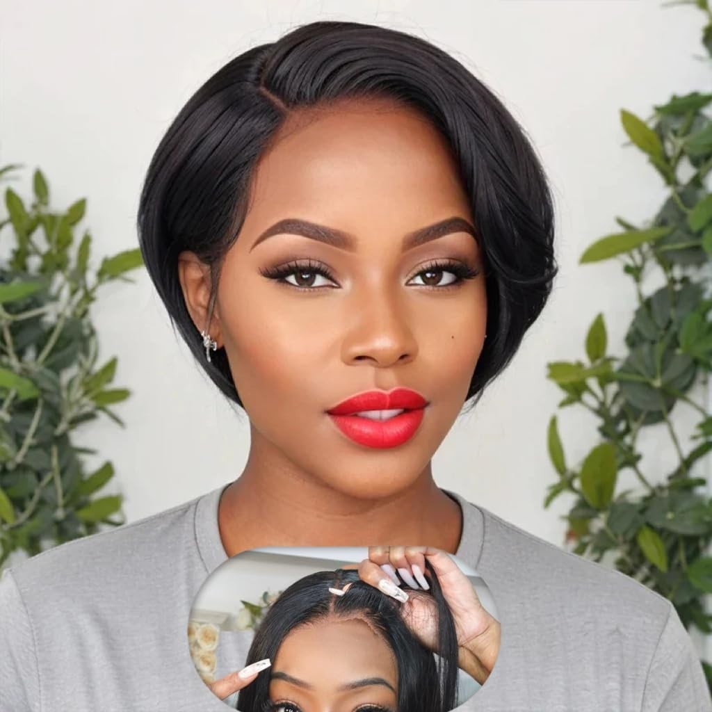 Short Pixie Wig Human Hair 5×5 HD Lace Glueless Pre Plucked Black Women