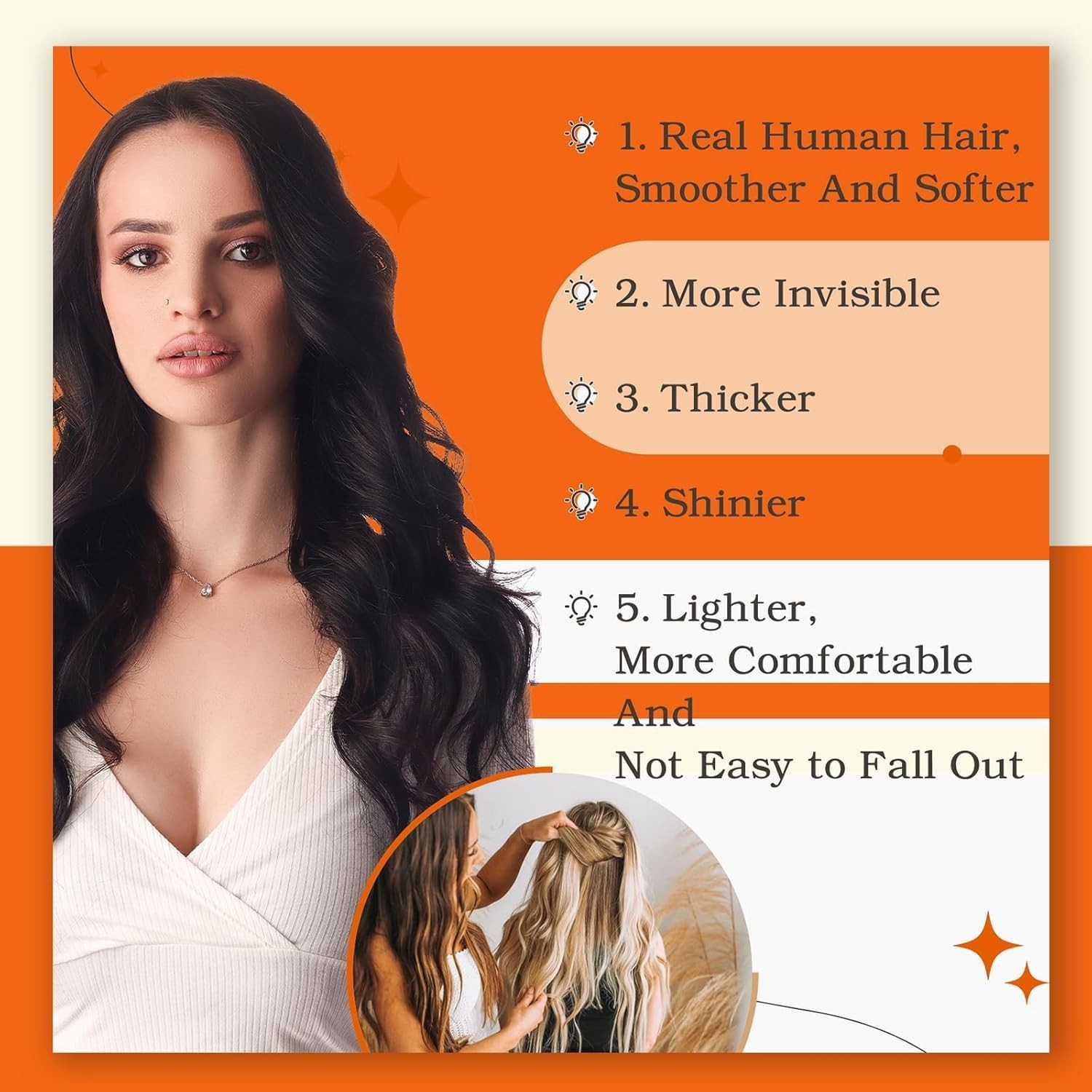 Full Shine Tape In Human Hair Extensions 20in Jet Black Remy 50g Silky Straight