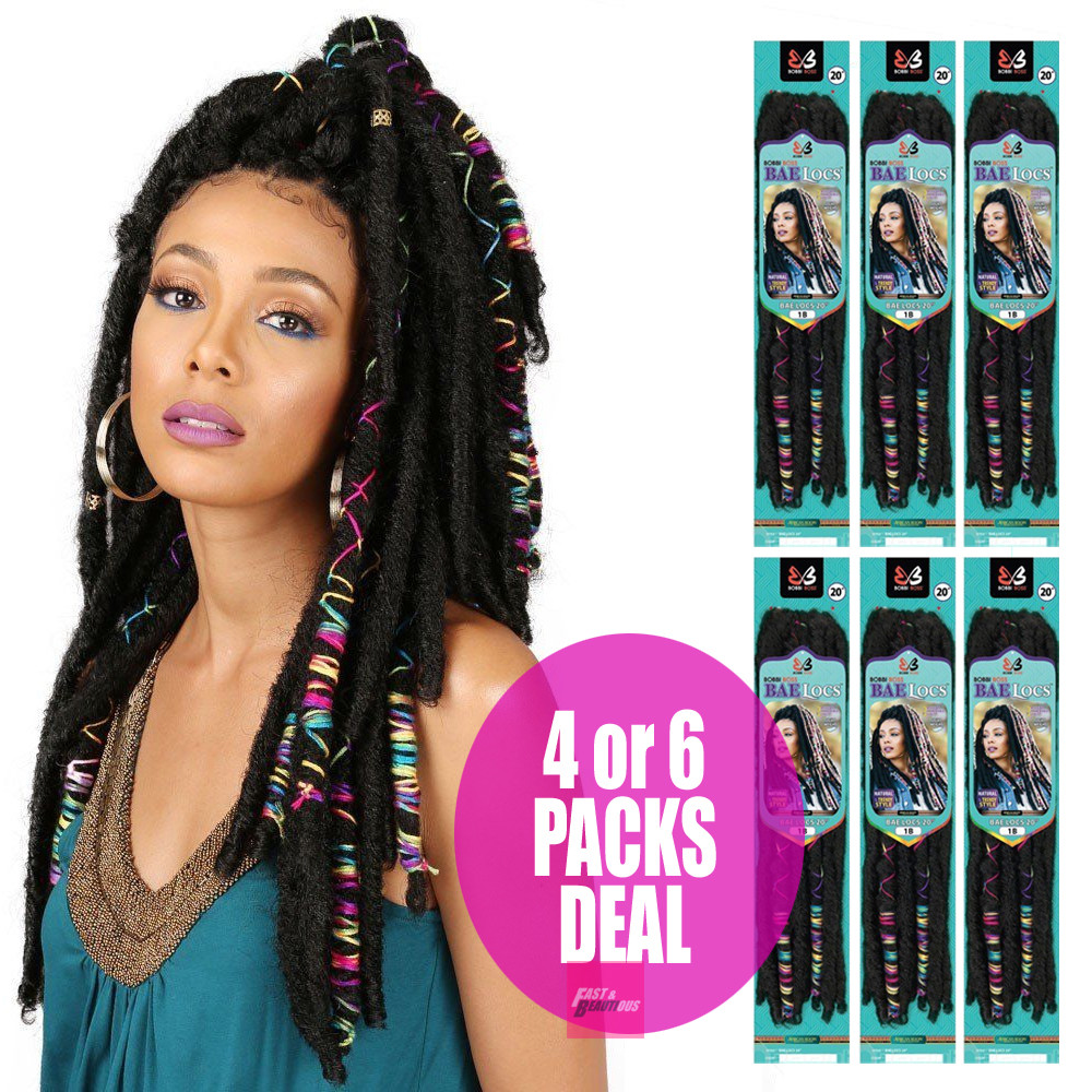 4 or 6 PACKS DEAL – BAE LOCS 20″ – BOBBI BOSS PRE LOOPED CROCHET LOCS