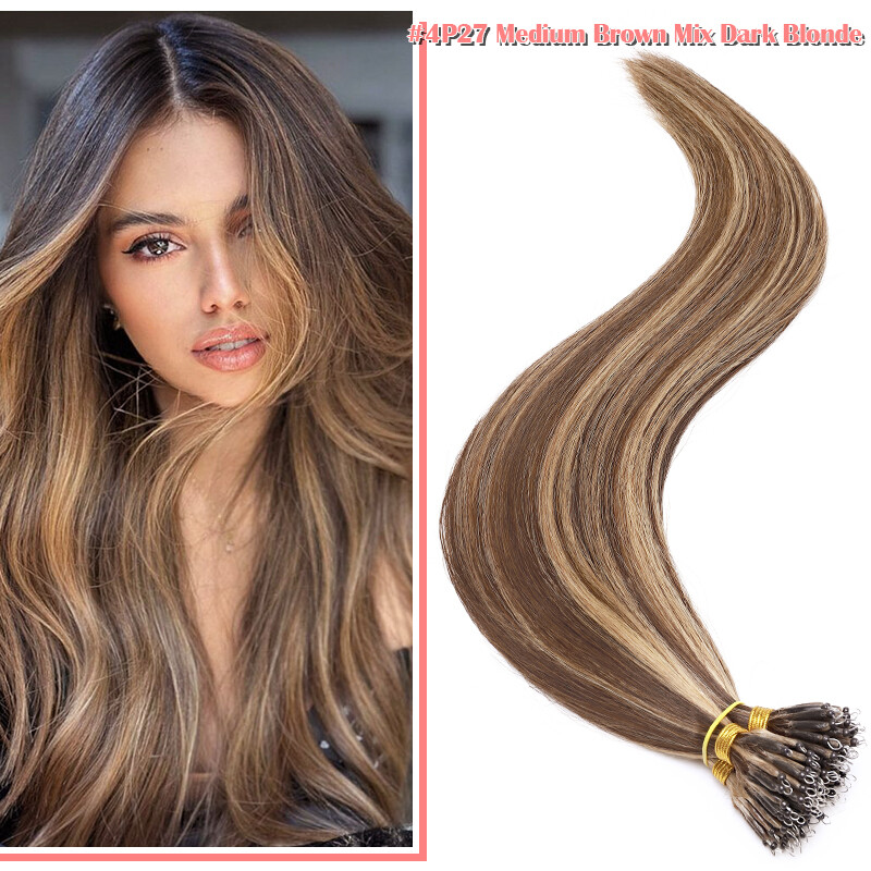 CLEARANCE Nano Ring Extensions 100% Real Remy Human Hair Thick Balayage Ombre