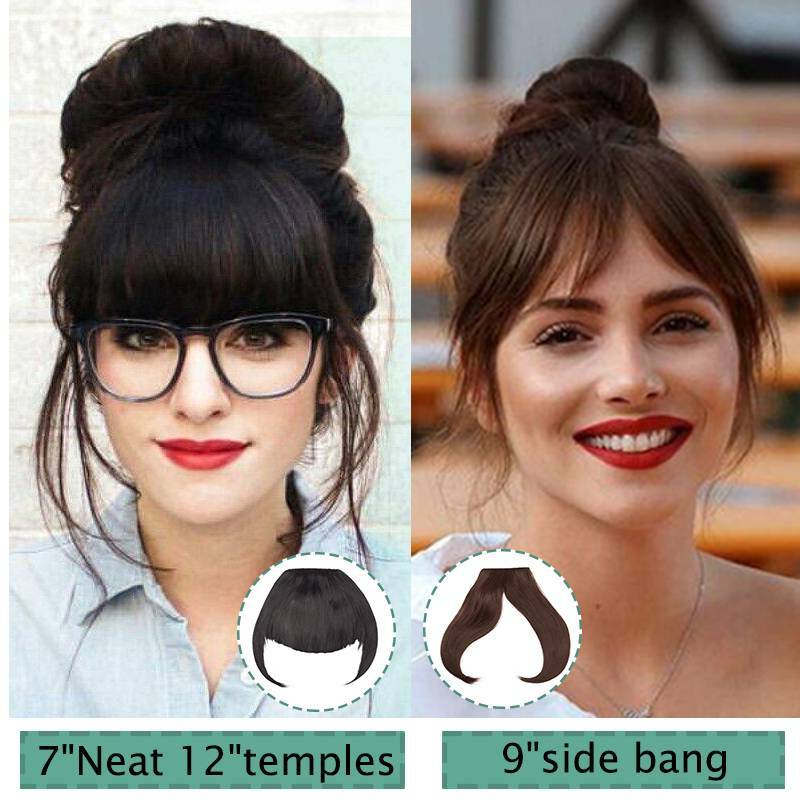 Real Thick Side Bangs As Human Clip In As Hair Extensions Front Fringe Woman G3