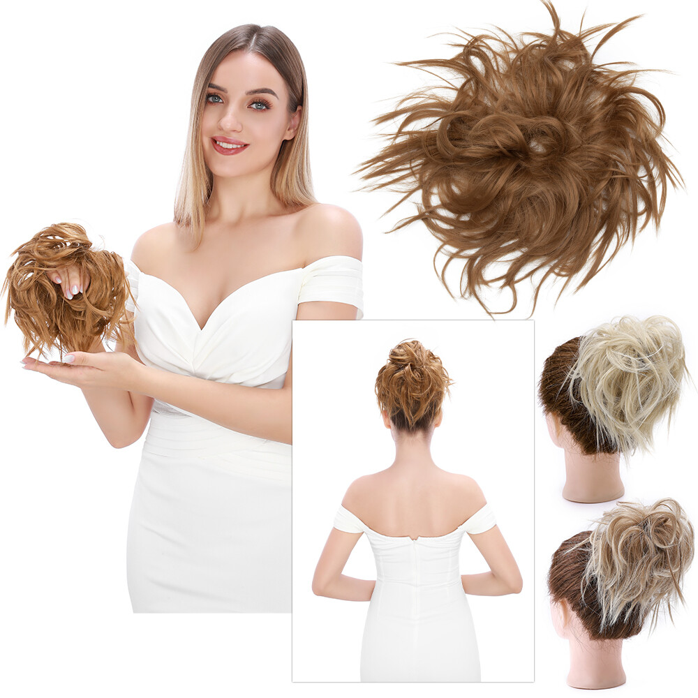 1PCS Messy Bun Scrunchie Hair Extensions Ponytail Hairpiece as Human Hair Woman