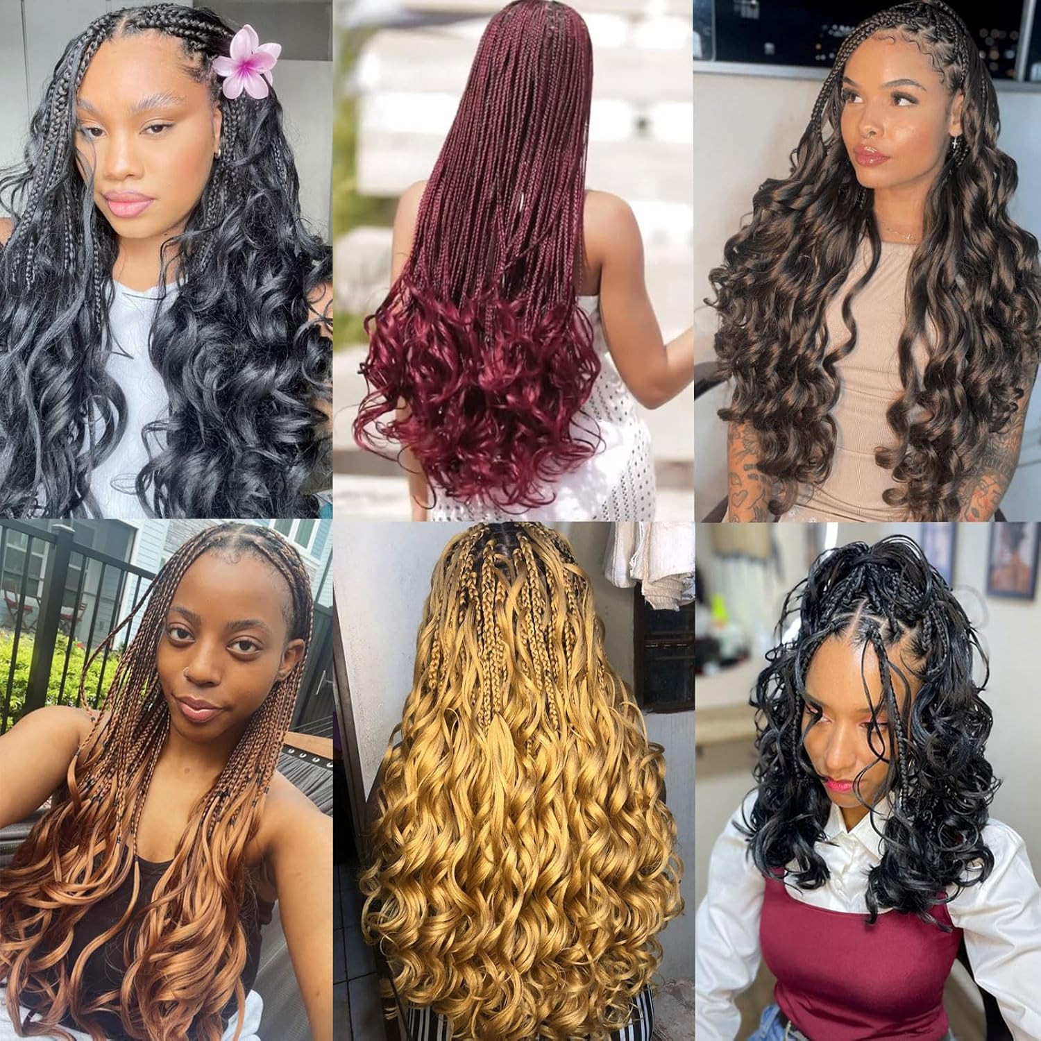French Curl Braiding Hair 12 Inch Knotless French Curls Braids Pre-Stretched